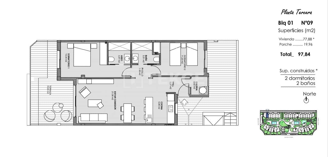 2 sypialnia Mieszkanie na sprzedaż w El Raso z basenem - 370 000 € (Ref: 8965764)