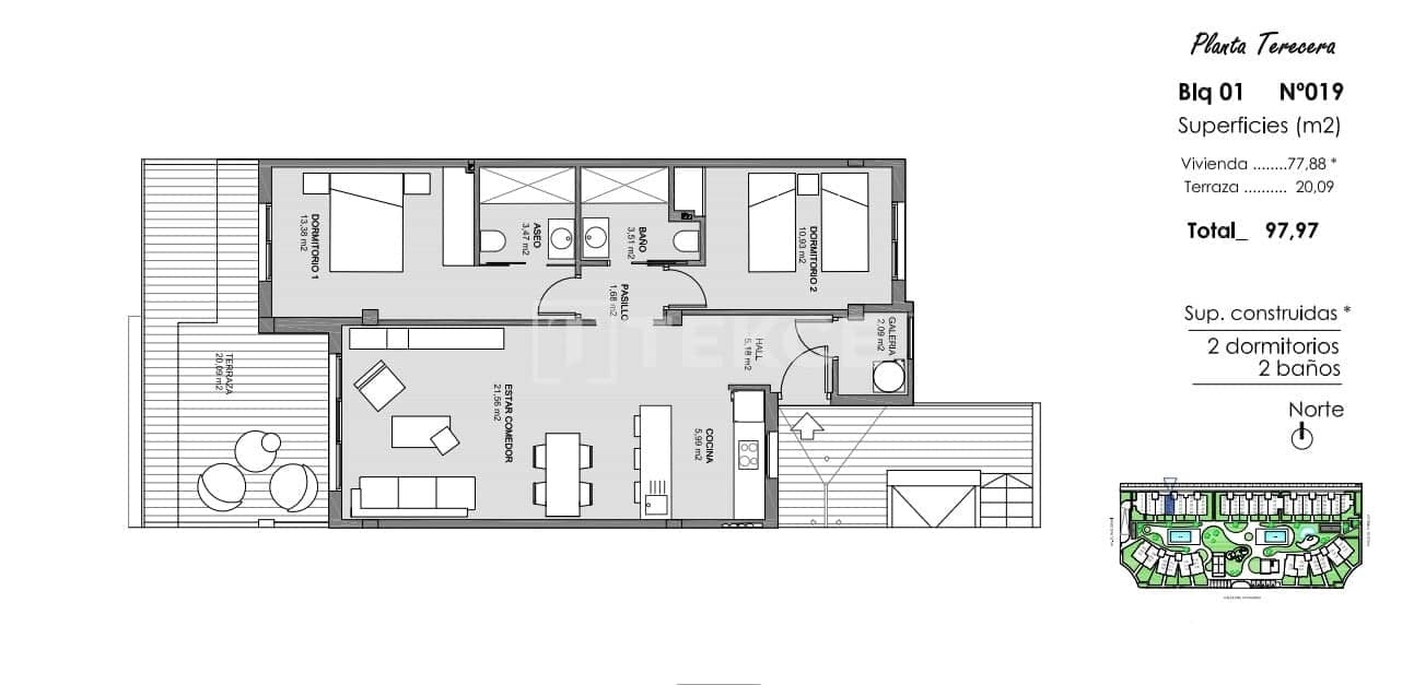 2 sypialnia Mieszkanie na sprzedaż w El Raso z basenem - 370 000 € (Ref: 8965764)