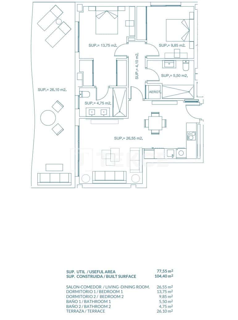 3 sypialnia Mieszkanie na sprzedaż w El Chaparral z basenem - 815 000 € (Ref: 8965866)