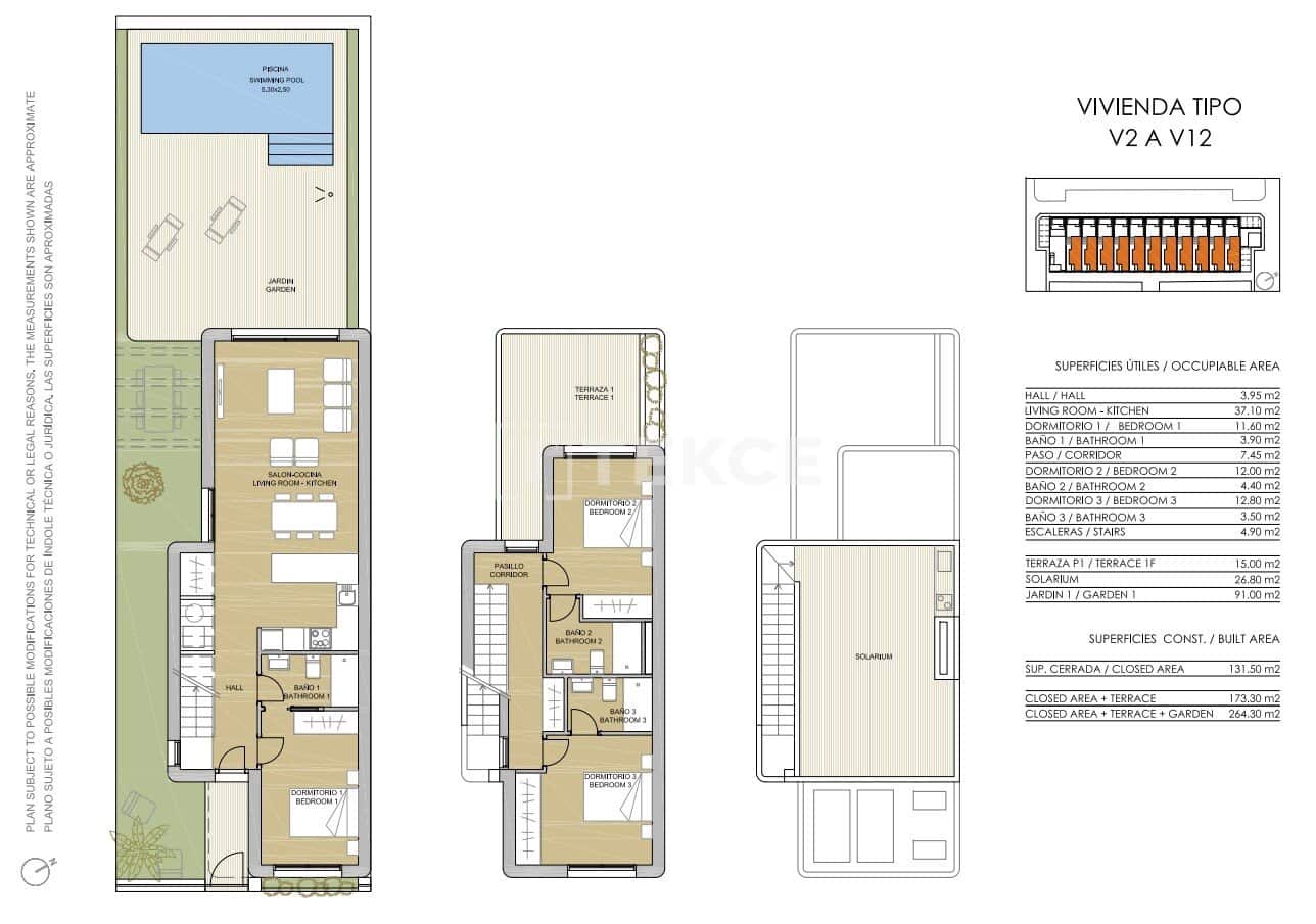 3 soverom Villa til salgs i Pilar de la Horadada med svømmebasseng - € 540 000 (Ref: 8965957)