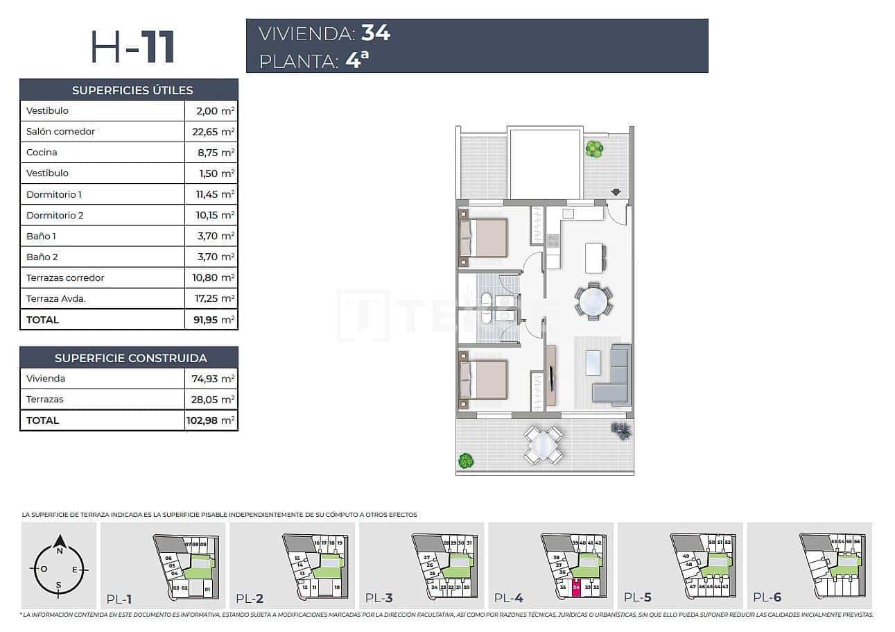 2 chambre Appartement à vendre à Torrevieja avec piscine - 263 000 € (Ref: 8966004)