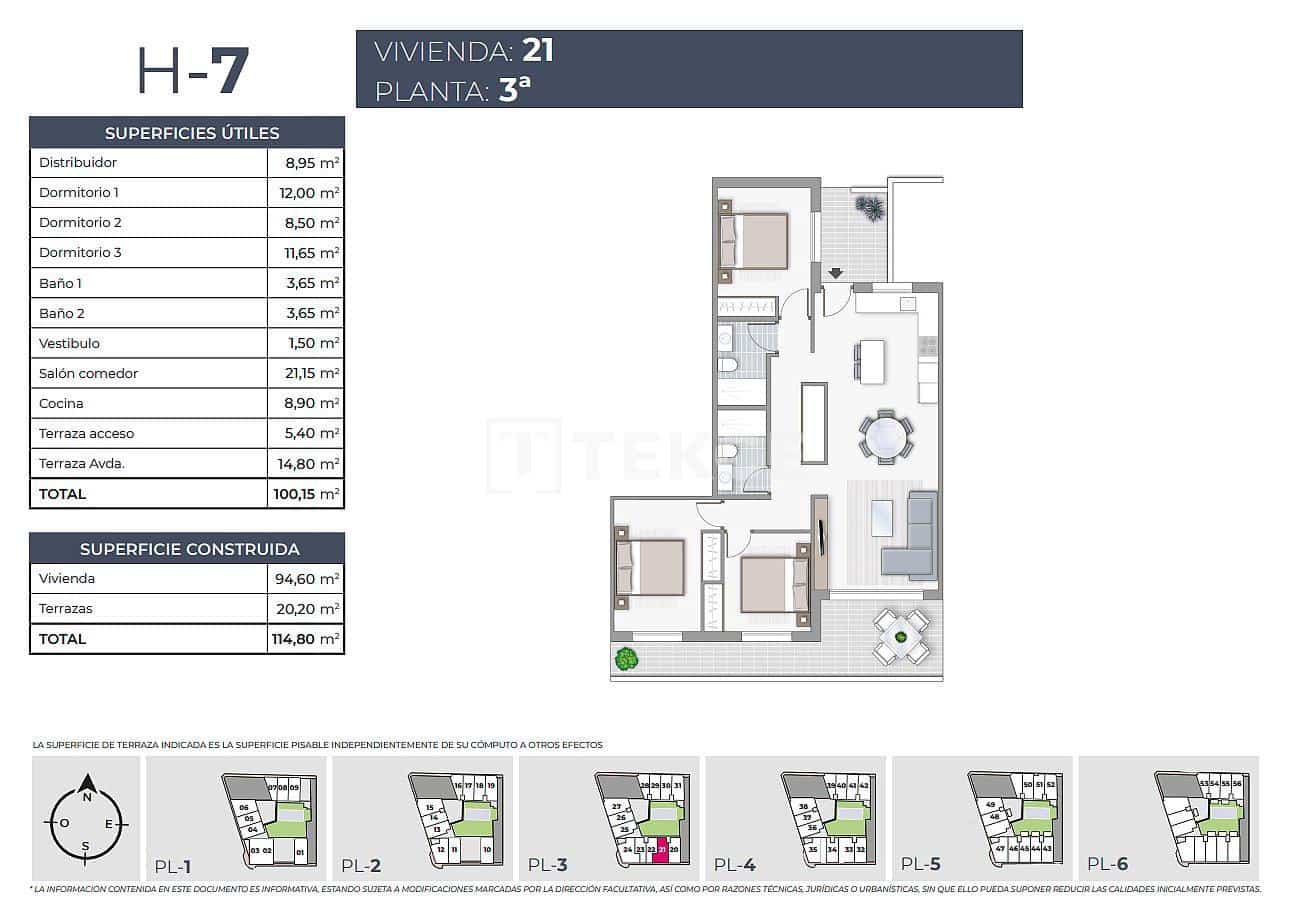 3 Zimmer Wohnung zu verkaufen in Torrevieja mit Pool - 385.000 € (Ref: 8966005)