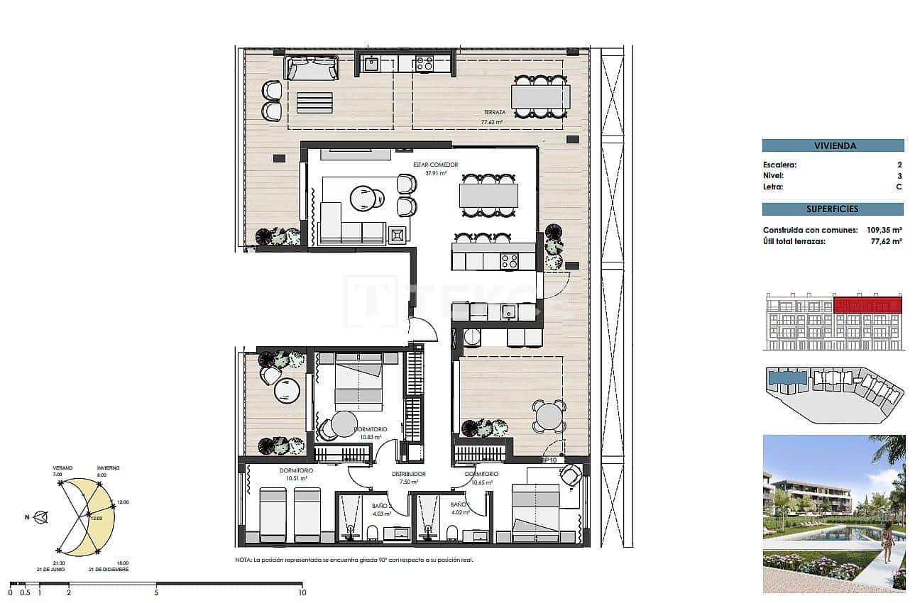 3 sovrum Lägenhet till salu i Torre-Pacheco med pool - 529 000 € (Ref: 8966015)
