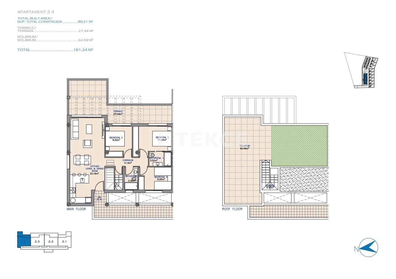 2 bedroom Flat for sale in Los Alcazares with pool - € 249,000 (Ref: 8966026)