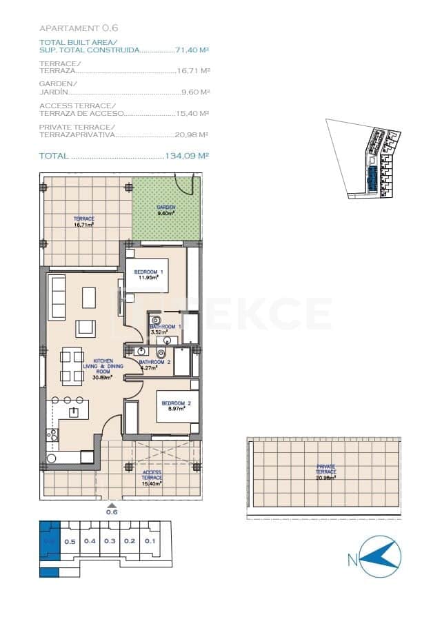 2 bedroom Flat for sale in Los Alcazares with pool - € 249,000 (Ref: 8966026)
