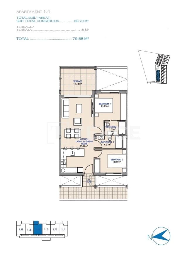 2 bedroom Flat for sale in Los Alcazares with pool - € 249,000 (Ref: 8966026)