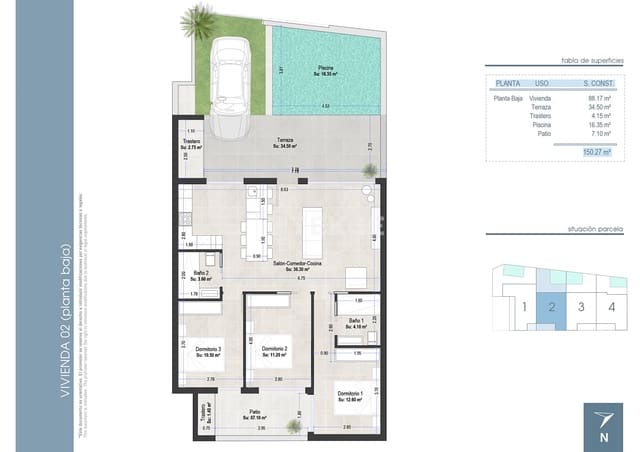 3 sypialnia Mieszkanie na sprzedaż w San Pedro del Pinatar z basenem - 409 000 € (Ref: 8966046)