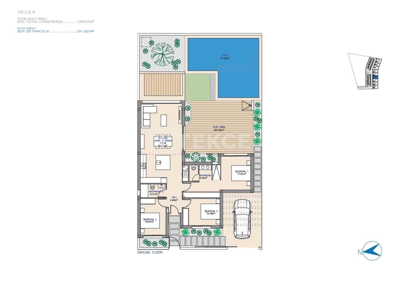 3 sypialnia Willa na sprzedaż w Los Alcazares z basenem - 560 000 € (Ref: 8981999)