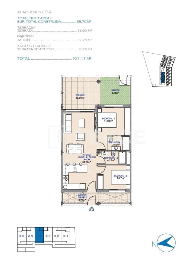 2 sovrum Lägenhet till salu i Los Alcazares med pool - 299 000 € (Ref: 8982000)
