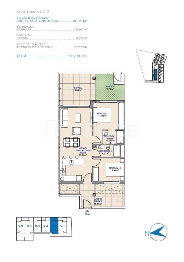 2 sovrum Lägenhet till salu i Los Alcazares med pool - 299 000 € (Ref: 8982000)