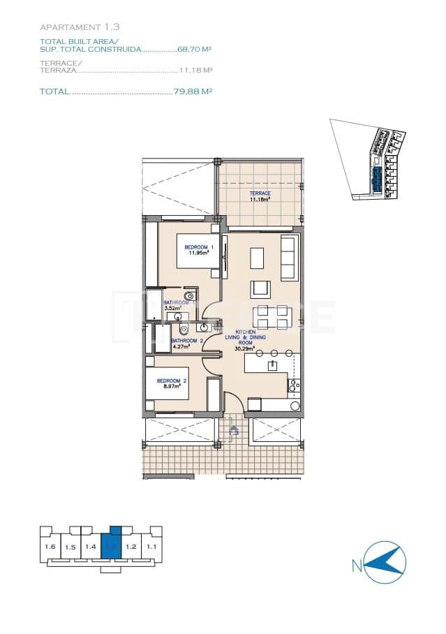 2 sovrum Lägenhet till salu i Los Alcazares med pool - 299 000 € (Ref: 8982000)