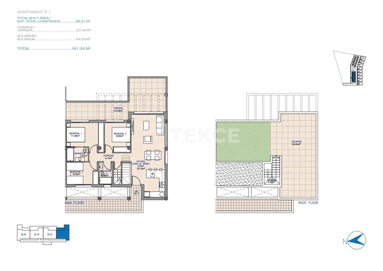 2 sovrum Lägenhet till salu i Los Alcazares med pool - 299 000 € (Ref: 8982000)