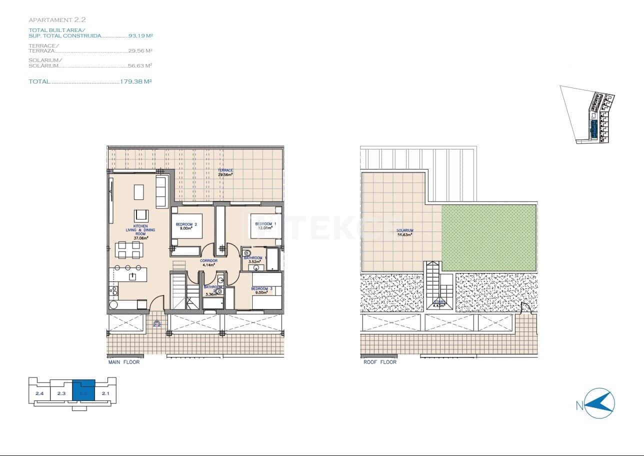 2 sovrum Lägenhet till salu i Los Alcazares med pool - 299 000 € (Ref: 8982000)