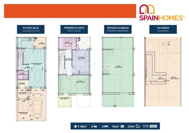 2 bedroom Villa for sale in Gran Alacant, Santa Pola with pool - € 299,000 (Ref: 8990341)