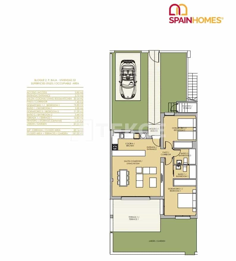 3 sypialnia Mieszkanie na sprzedaż w Vistabella z basenem - 300 000 € (Ref: 8994415)