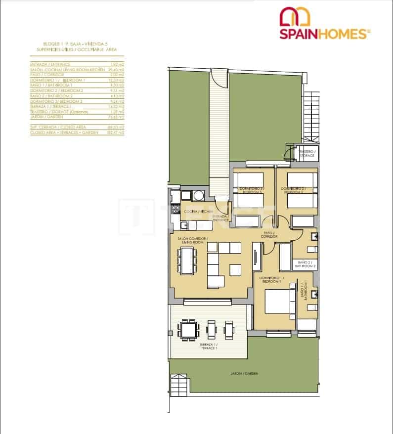 3 sypialnia Mieszkanie na sprzedaż w Vistabella z basenem - 300 000 € (Ref: 8994415)