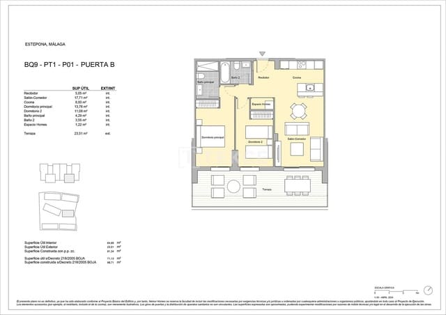 2 slaapkamer Flat te koop in Estepona met zwembad - € 412.000 (Ref: 9000467)