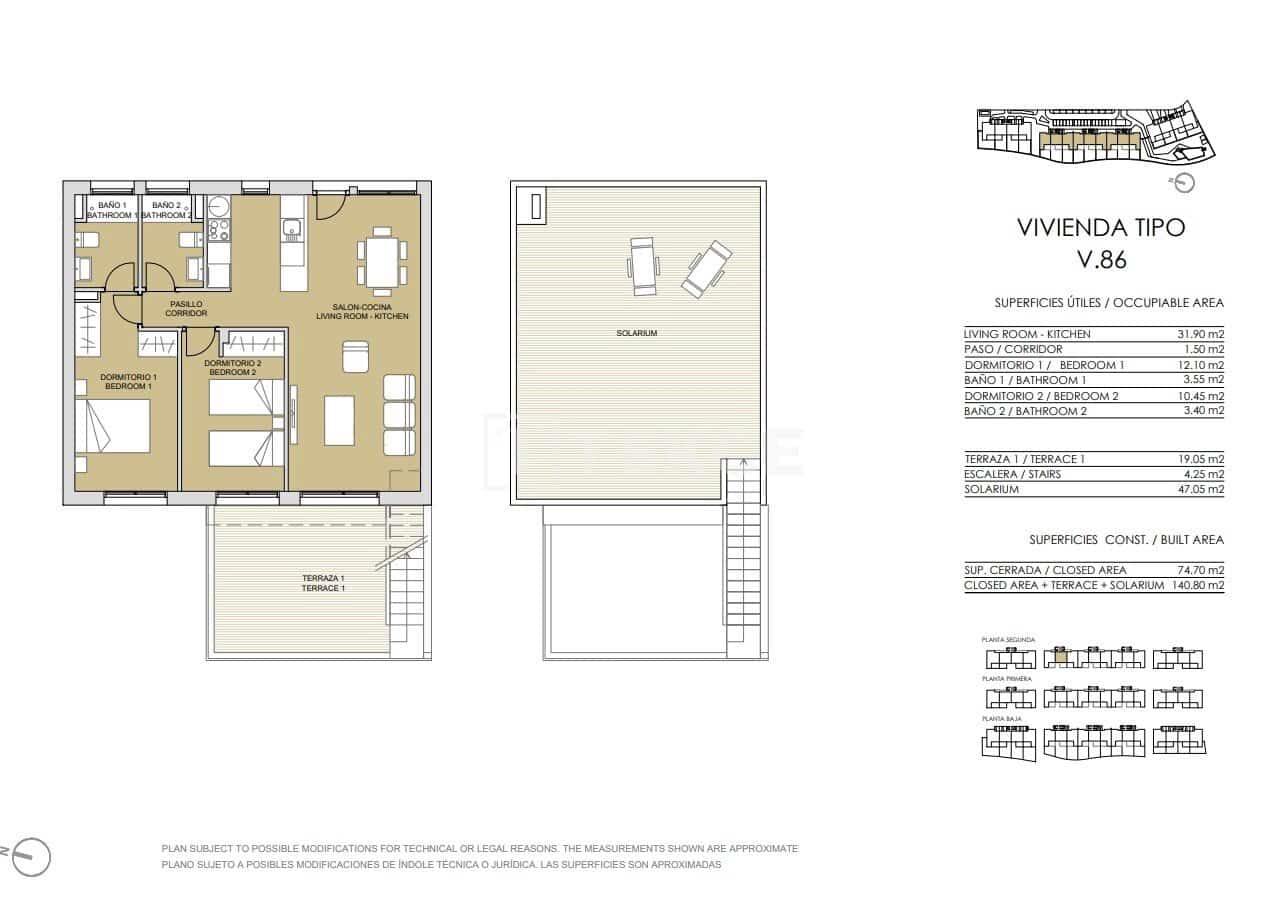 3 slaapkamer Flat te koop in Pinar de Campoverde met zwembad - € 335.000 (Ref: 9002797)
