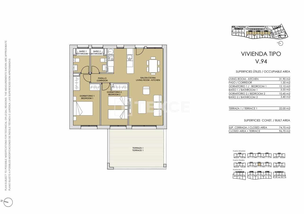 3 slaapkamer Flat te koop in Pinar de Campoverde met zwembad - € 335.000 (Ref: 9002797)
