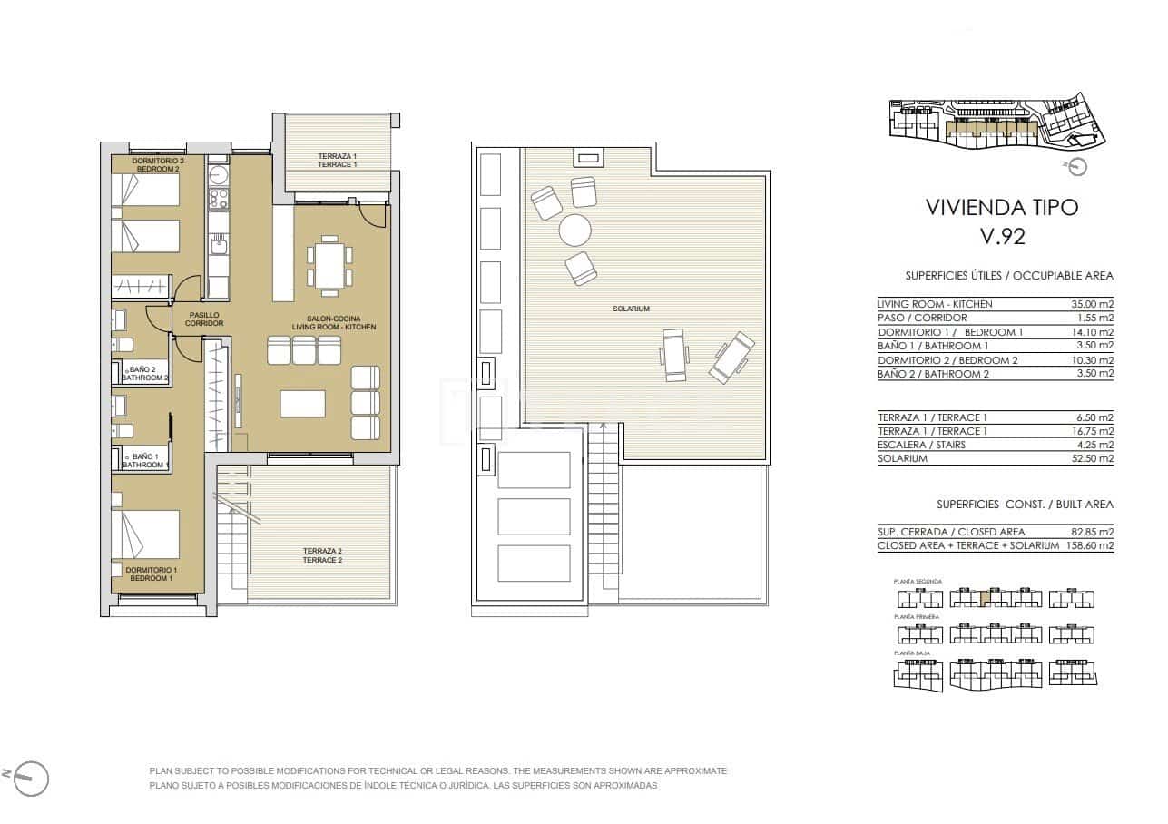 3 slaapkamer Flat te koop in Pinar de Campoverde met zwembad - € 335.000 (Ref: 9002797)