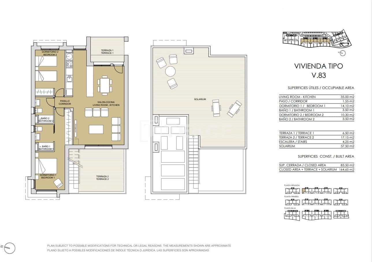 3 slaapkamer Flat te koop in Pinar de Campoverde met zwembad - € 335.000 (Ref: 9002797)