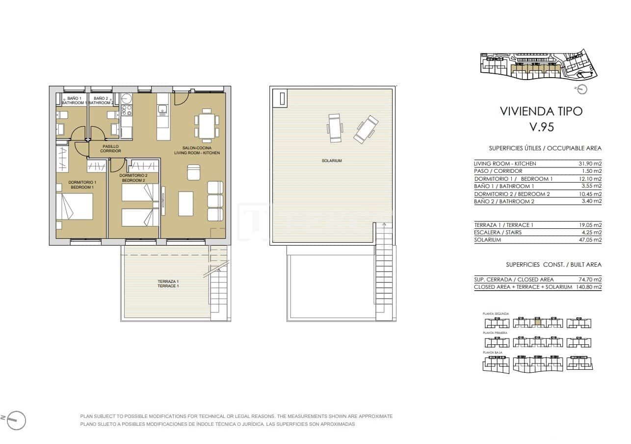 3 slaapkamer Flat te koop in Pinar de Campoverde met zwembad - € 335.000 (Ref: 9002797)