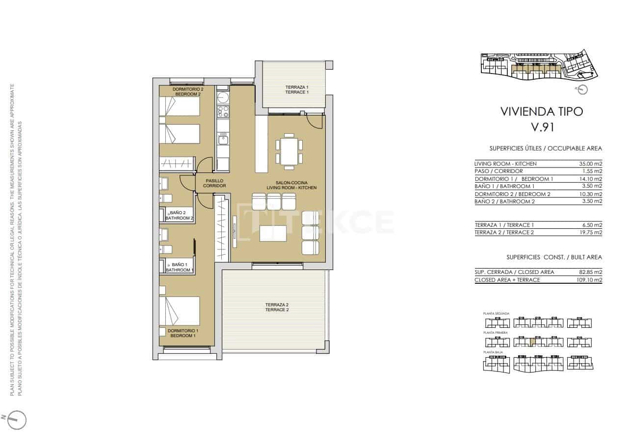 3 slaapkamer Flat te koop in Pinar de Campoverde met zwembad - € 335.000 (Ref: 9002797)