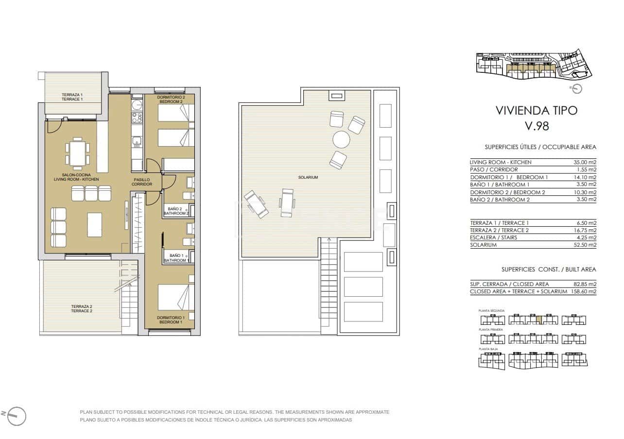 3 slaapkamer Flat te koop in Pinar de Campoverde met zwembad - € 335.000 (Ref: 9002797)