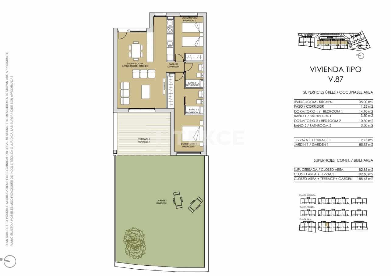 3 slaapkamer Flat te koop in Pinar de Campoverde met zwembad - € 335.000 (Ref: 9002797)