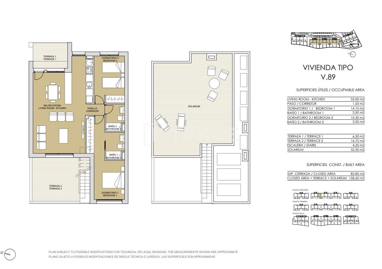 3 slaapkamer Flat te koop in Pinar de Campoverde met zwembad - € 335.000 (Ref: 9002797)