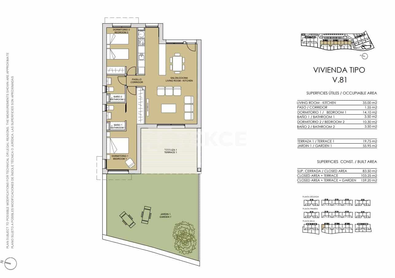 3 slaapkamer Flat te koop in Pinar de Campoverde met zwembad - € 335.000 (Ref: 9002797)