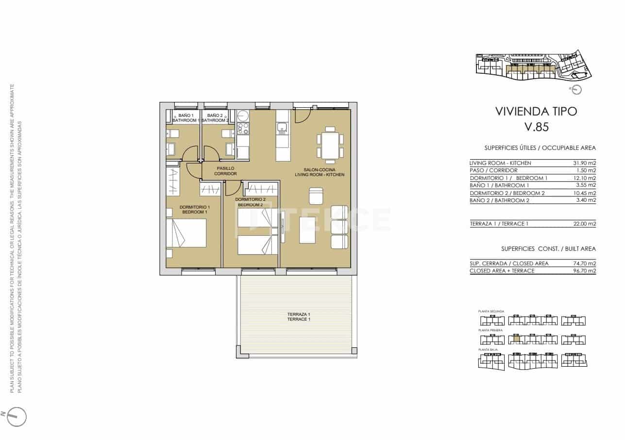 3 slaapkamer Flat te koop in Pinar de Campoverde met zwembad - € 335.000 (Ref: 9002797)