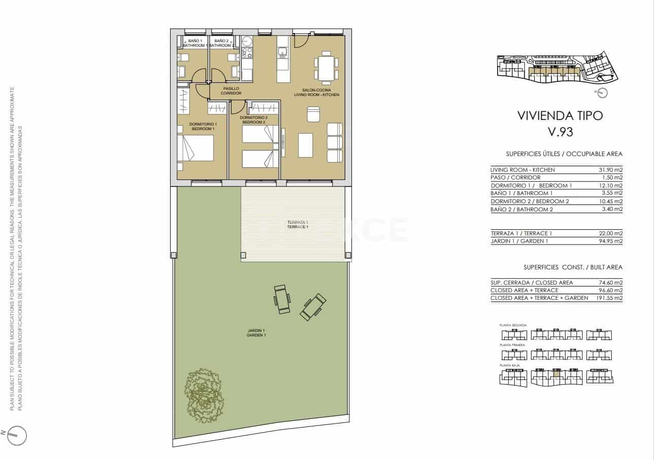3 slaapkamer Flat te koop in Pinar de Campoverde met zwembad - € 335.000 (Ref: 9002797)
