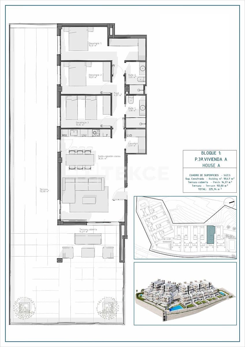 2 sovrum Lägenhet till salu i Cuevas del Almanzora med pool - 285 000 € (Ref: 9002801)