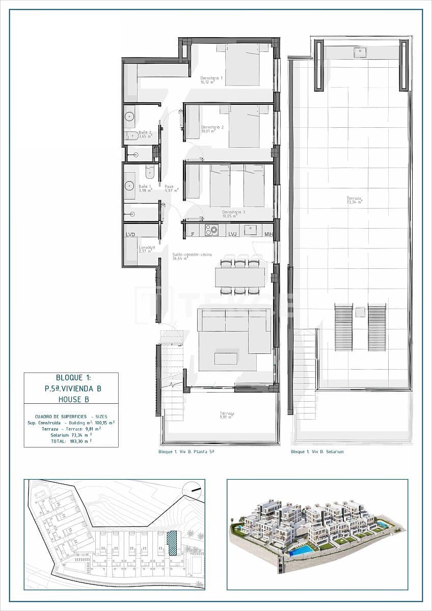2 sovrum Lägenhet till salu i Cuevas del Almanzora med pool - 285 000 € (Ref: 9002801)