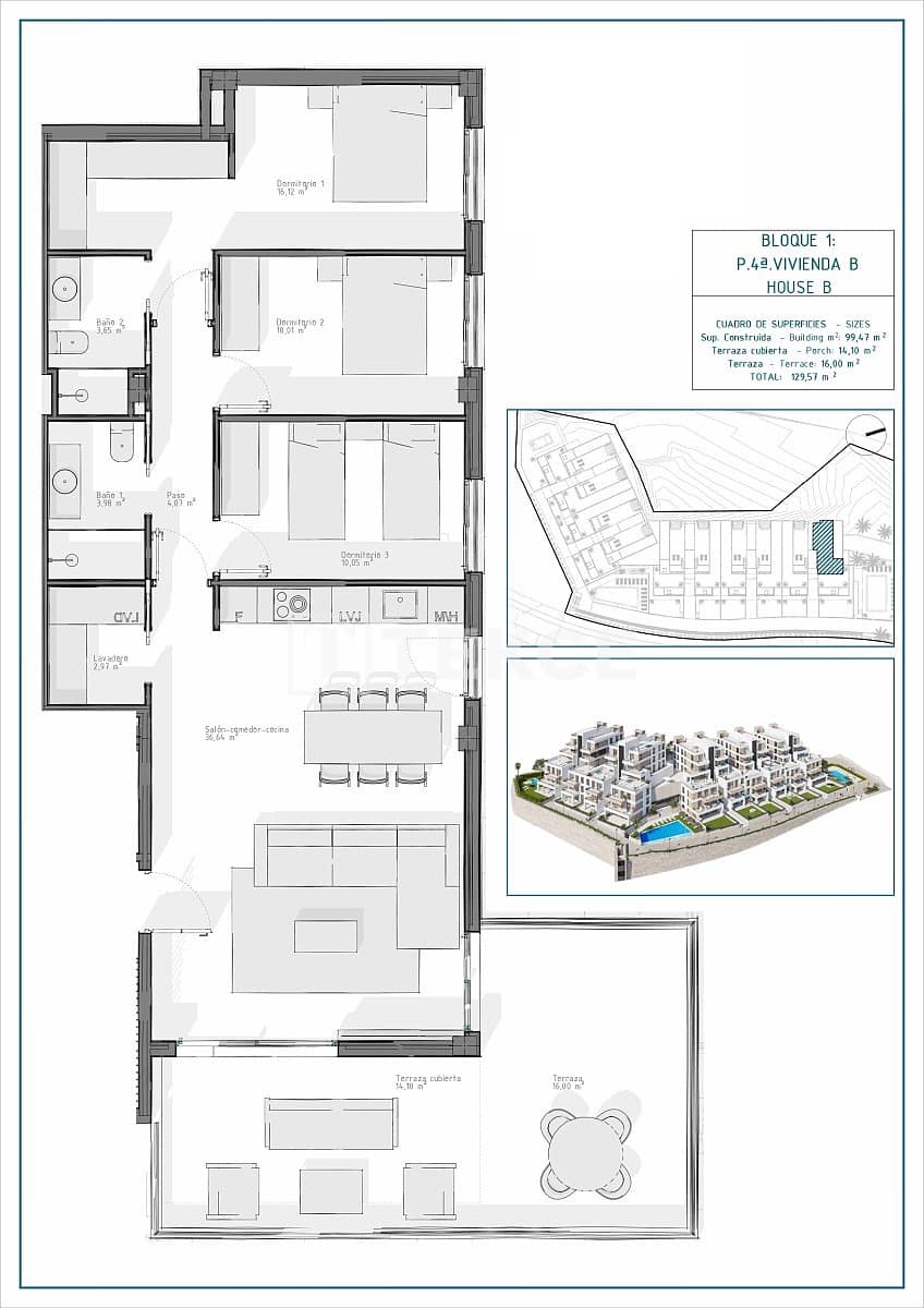 3 quarto Apartamento para venda em Cuevas del Almanzora com piscina - 345 000 € (Ref: 9002802)
