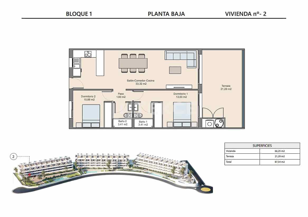 2 bedroom Flat for sale in Finestrat with pool - € 280,000 (Ref: 9004541)