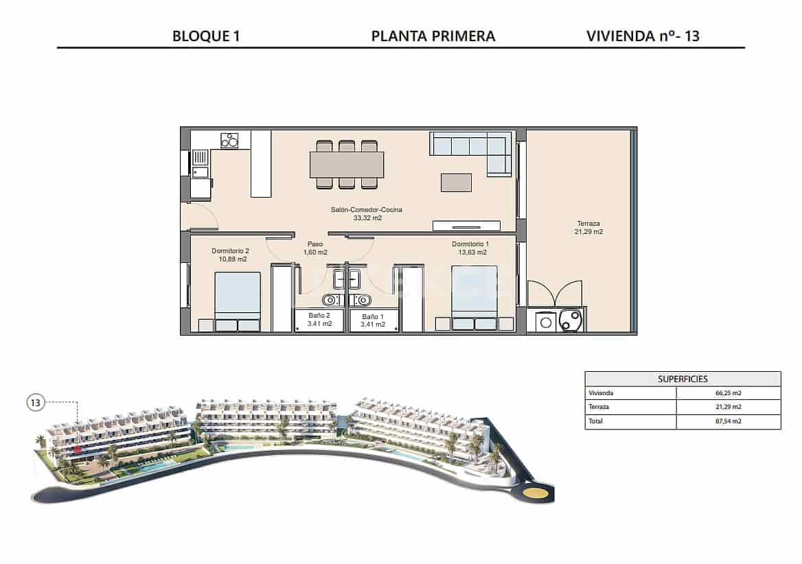 2 sypialnia Mieszkanie na sprzedaż w Finestrat z basenem - 280 000 € (Ref: 9004542)