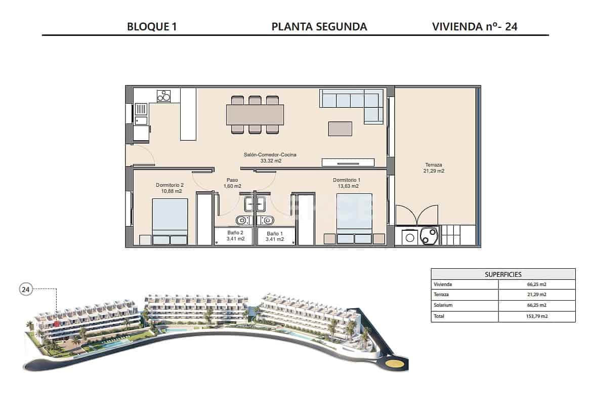 2 Zimmer Wohnung zu verkaufen in Finestrat mit Pool - 310.000 € (Ref: 9004543)