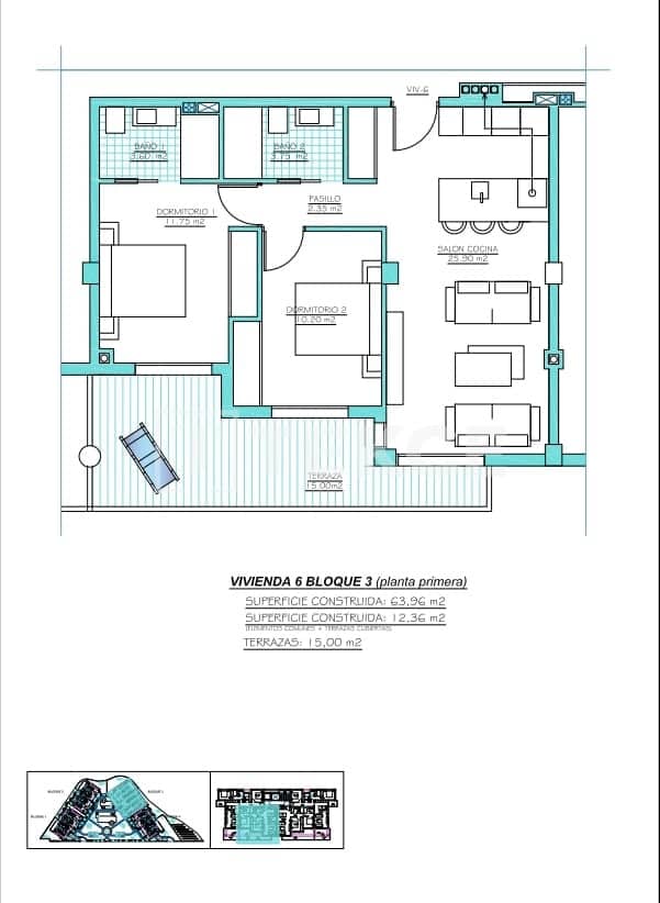 2 bedroom Flat for sale in Torre-Pacheco with pool - € 419,000 (Ref: 9037918)