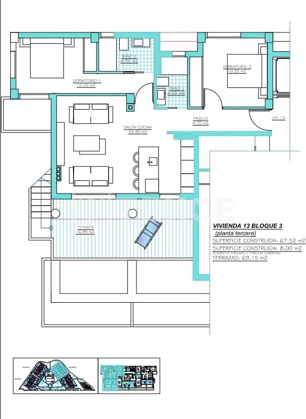 2 bedroom Flat for sale in Torre-Pacheco with pool - € 419,000 (Ref: 9037918)