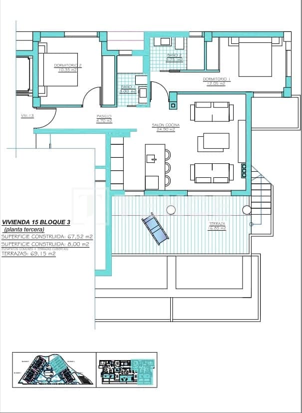 2 bedroom Flat for sale in Torre-Pacheco with pool - € 419,000 (Ref: 9037918)