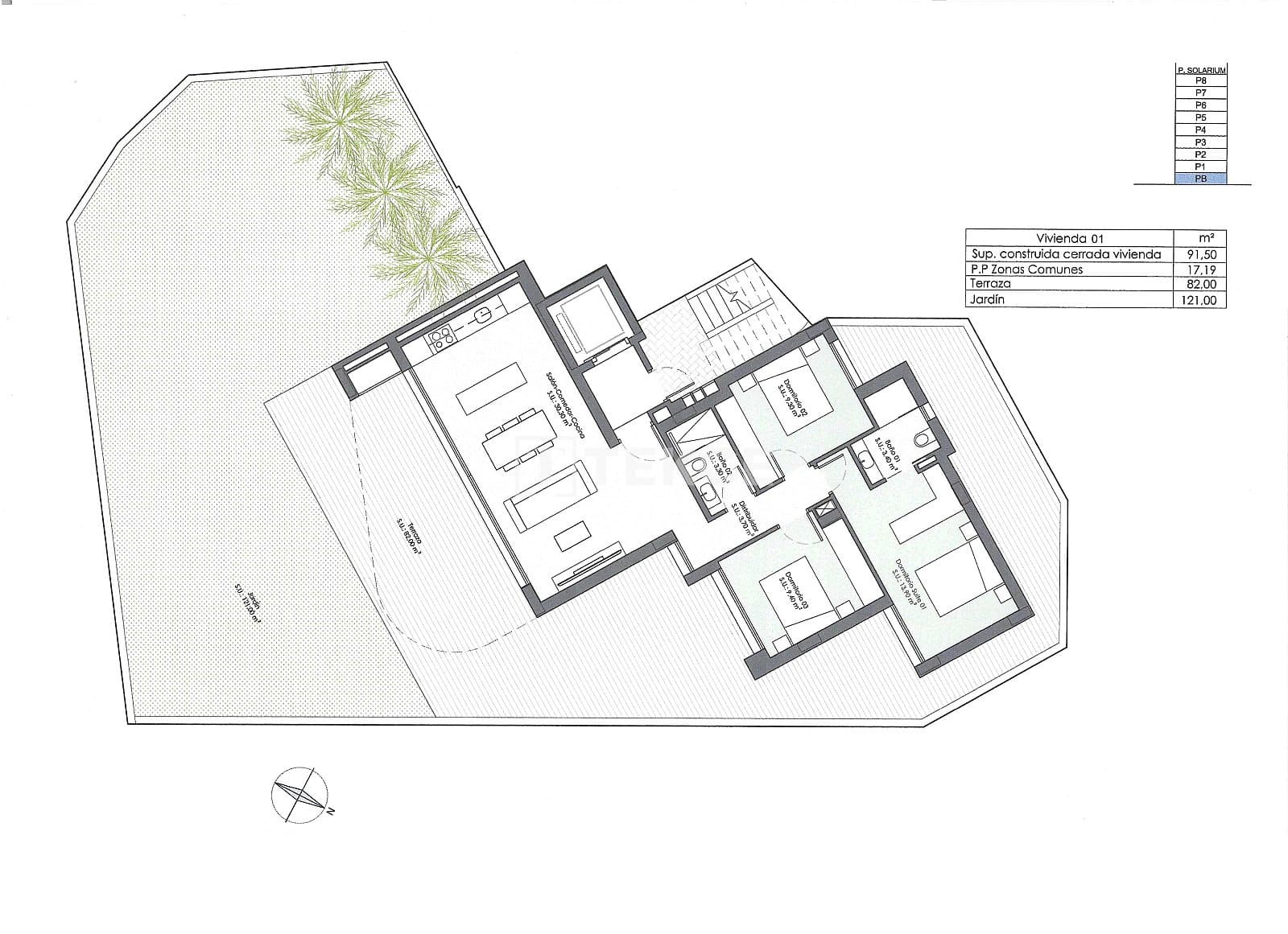 3 sypialnia Mieszkanie na sprzedaż w Guardamar del Segura z basenem - 386 000 € (Ref: 9050564)
