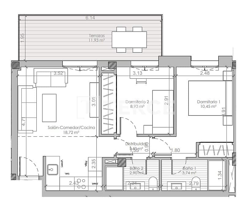 2 sovrum Lägenhet till salu i Las Lagunas de Mijas med pool - 309 000 € (Ref: 9068416)