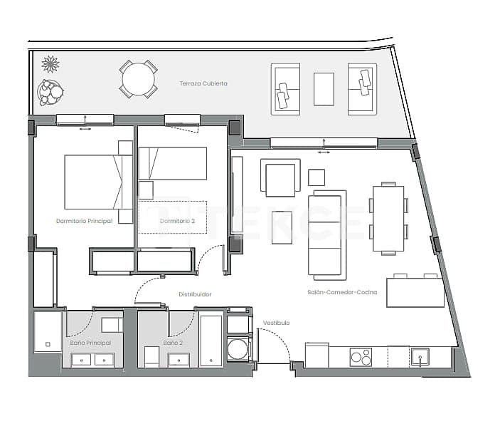 2 sypialnia Mieszkanie na sprzedaż w Buenas Noches z basenem - 365 000 € (Ref: 9101853)