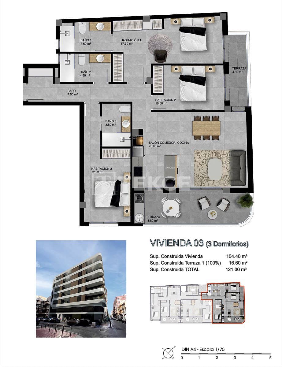 3 sypialnia Mieszkanie na sprzedaż w Santa Pola - 350 000 € (Ref: 9111746)