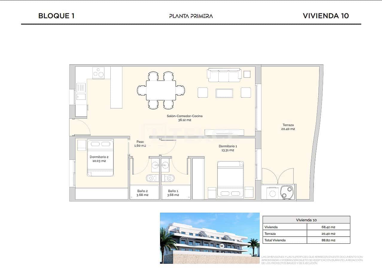 2 soverom Leilighet til salgs i Finestrat med svømmebasseng - € 290 000 (Ref: 9142550)