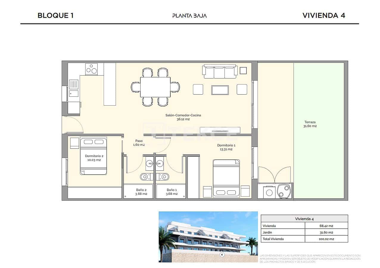 2 soverom Leilighet til salgs i Finestrat med svømmebasseng - € 290 000 (Ref: 9142550)