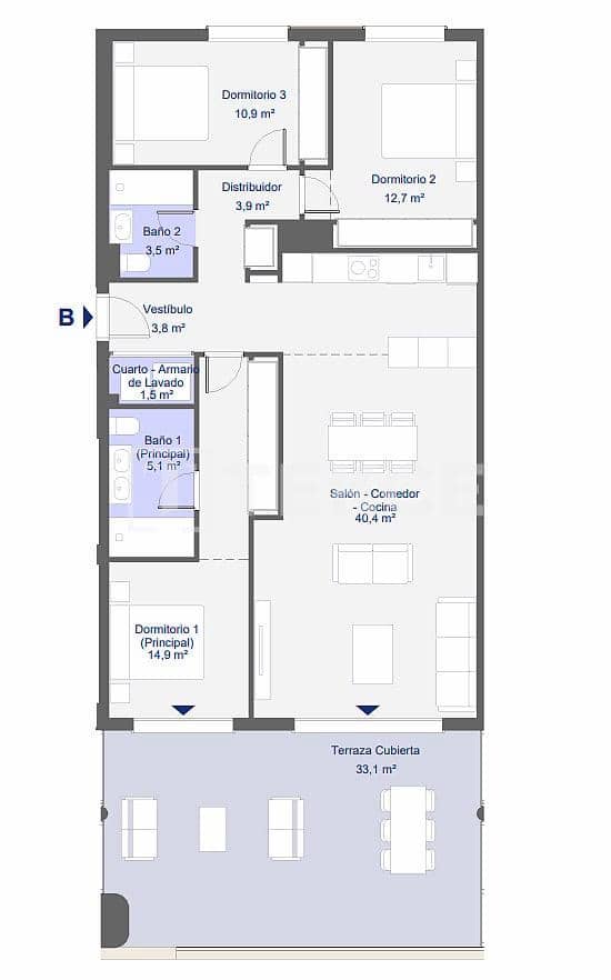 3 sypialnia Mieszkanie na sprzedaż w La Alcaidesa z basenem - 849 000 € (Ref: 9145134)