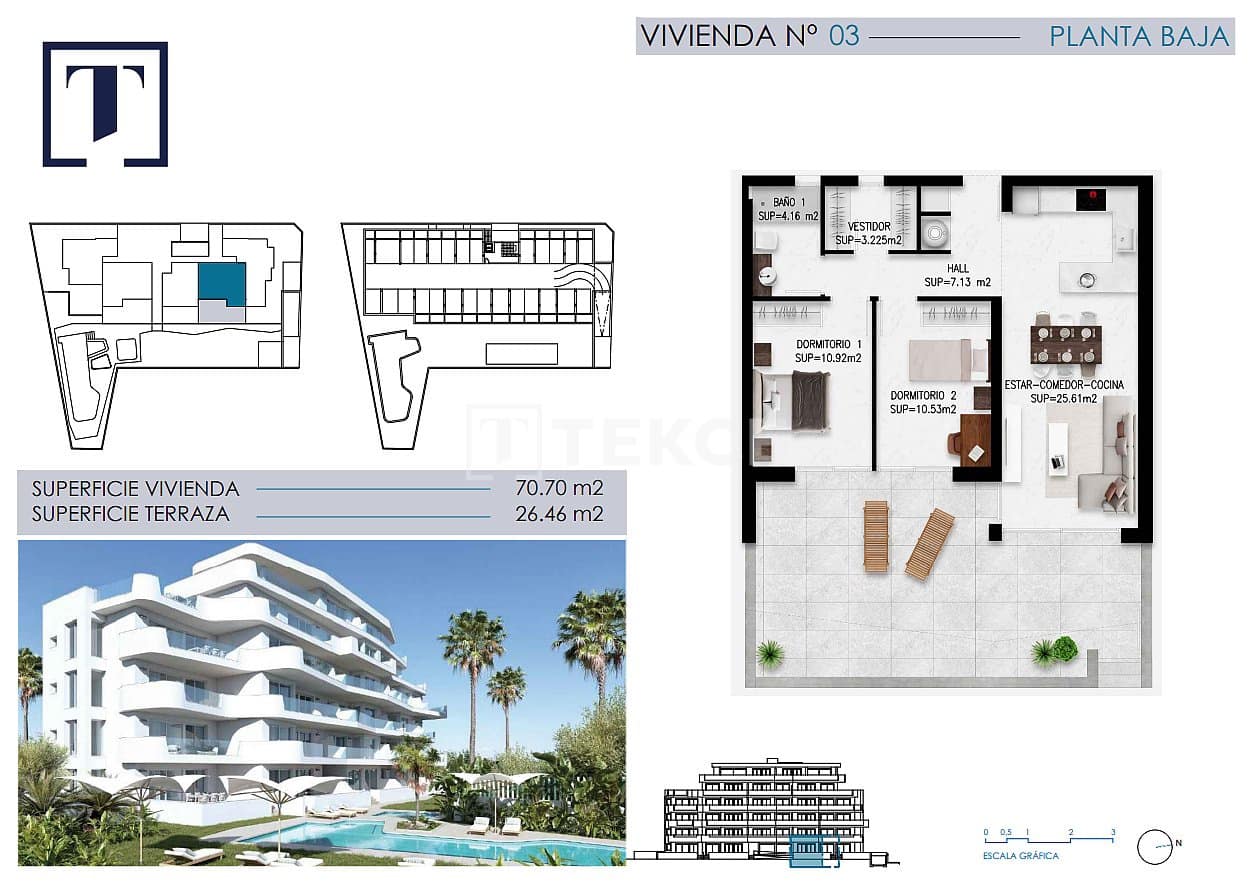 2 sovrum Lägenhet till salu i Pilar de la Horadada med pool - 365 000 € (Ref: 9176129)